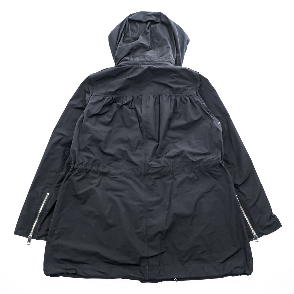 BURBERRY BRIT フード着脱式 コート テクニカル フィールドパーカー XL ブラック ドローコード ダブルジップ