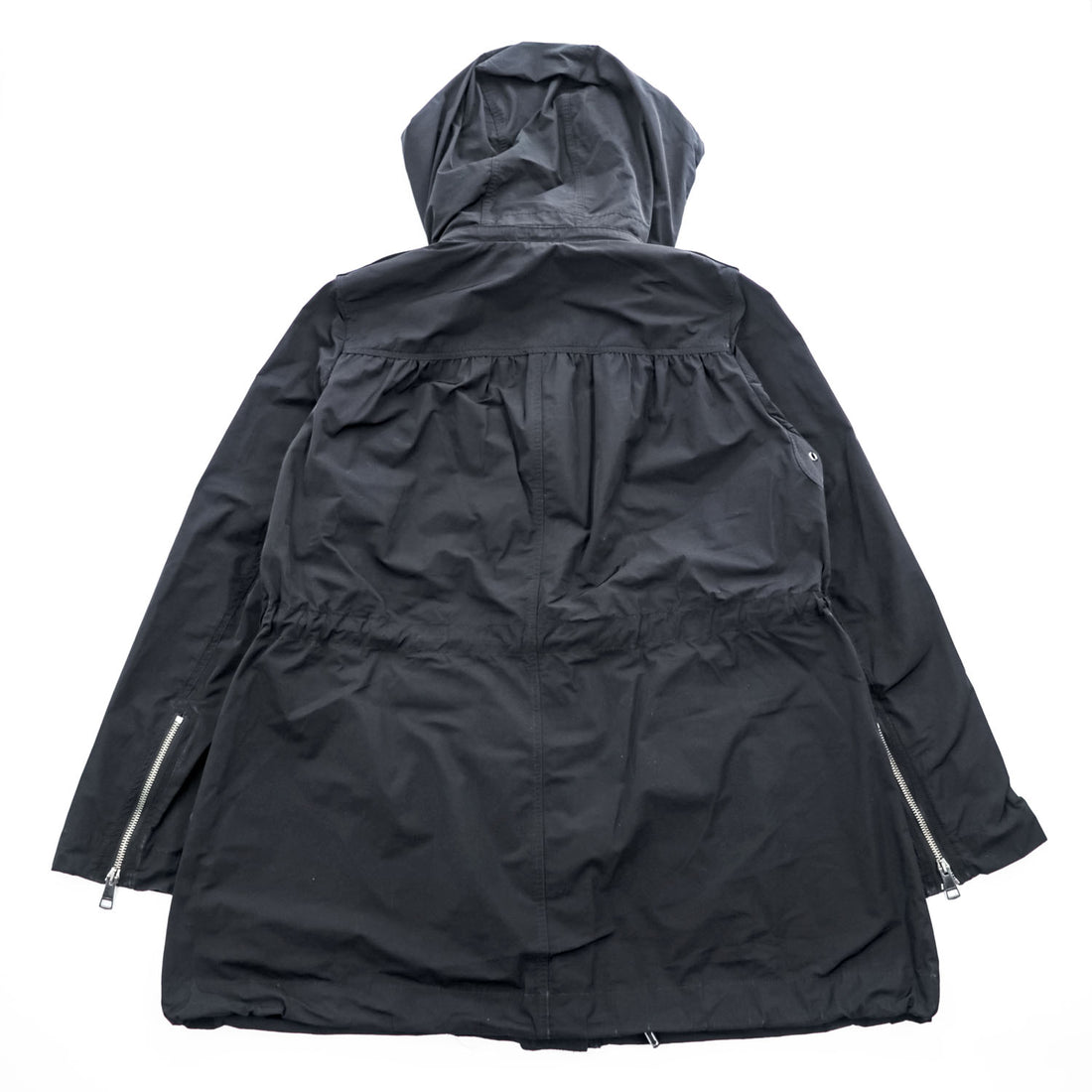 BURBERRY BRIT フード着脱式 コート テクニカル フィールドパーカー XL ブラック ドローコード ダブルジップ