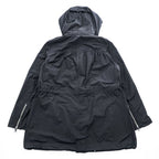 BURBERRY BRIT フード着脱式 コート テクニカル フィールドパーカー XL ブラック ドローコード ダブルジップ
