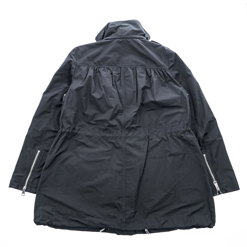 BURBERRY BRIT フード着脱式 コート テクニカル フィールドパーカー XL ブラック ドローコード ダブルジップ
