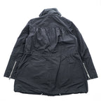 BURBERRY BRIT フード着脱式 コート テクニカル フィールドパーカー XL ブラック ドローコード ダブルジップ