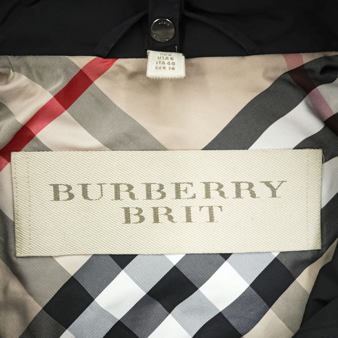 BURBERRY BRIT フード着脱式 コート テクニカル フィールドパーカー XL ブラック ドローコード ダブルジップ