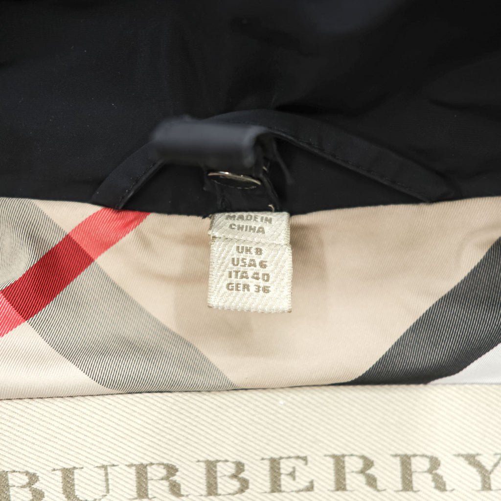 BURBERRY BRIT フード着脱式 コート テクニカル フィールドパーカー XL ブラック ドローコード ダブルジップ