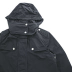 BURBERRY BRIT フード着脱式 コート テクニカル フィールドパーカー XL ブラック ドローコード ダブルジップ