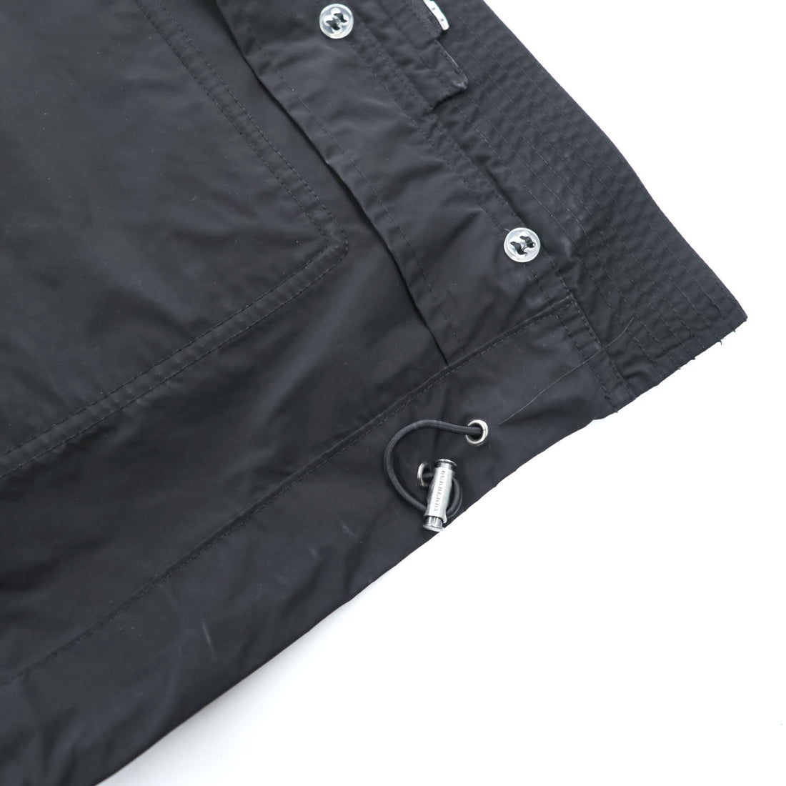 BURBERRY BRIT フード着脱式 コート テクニカル フィールドパーカー XL ブラック ドローコード ダブルジップ