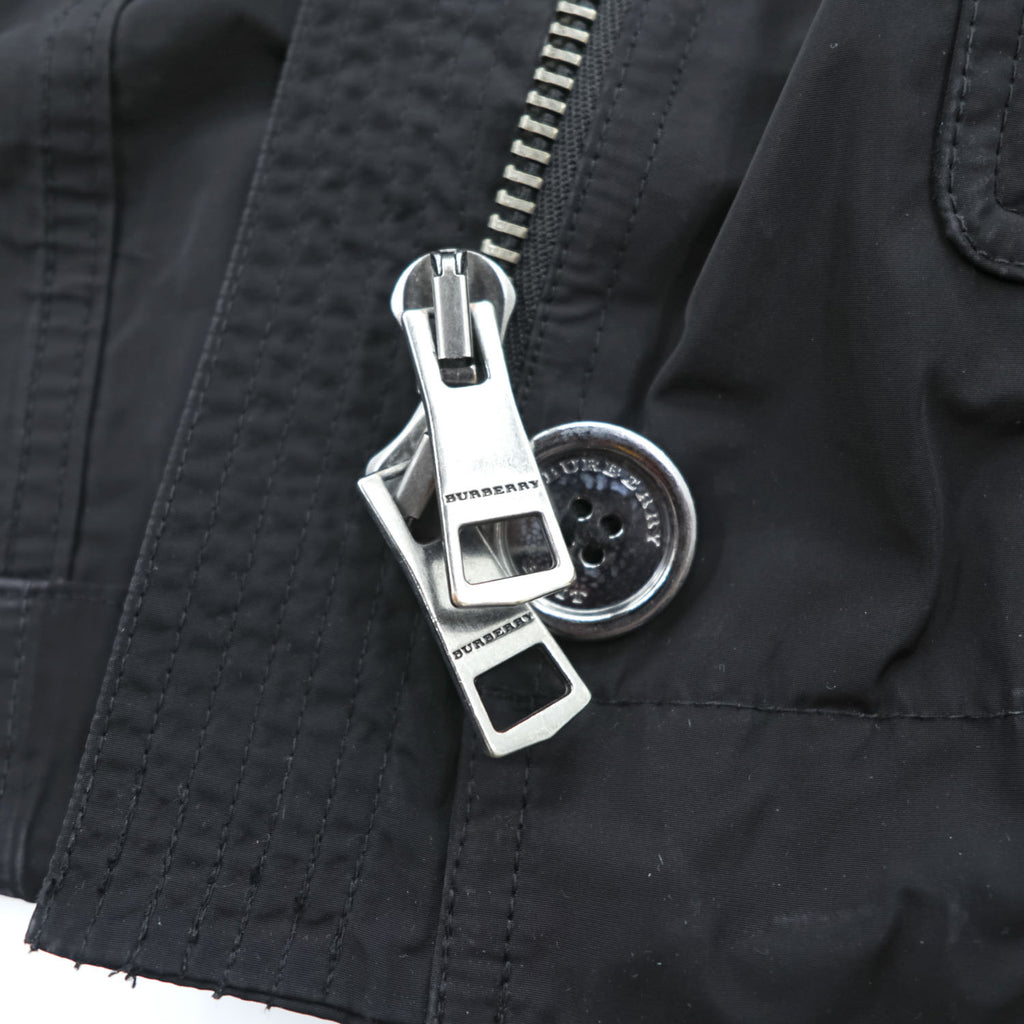 BURBERRY BRIT フード着脱式 コート テクニカル フィールドパーカー XL ブラック ドローコード ダブルジップ