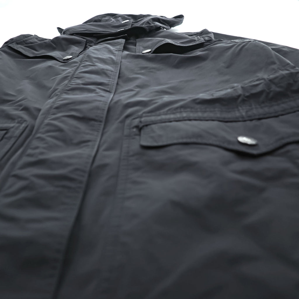 BURBERRY BRIT フード着脱式 コート テクニカル フィールドパーカー XL ブラック ドローコード ダブルジップ