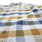 Eddie Bauer 長袖 フランネルシャツ L グレー ネイビー チェック CLASSIC FIT ボタンダウン 胸ポケット 0156