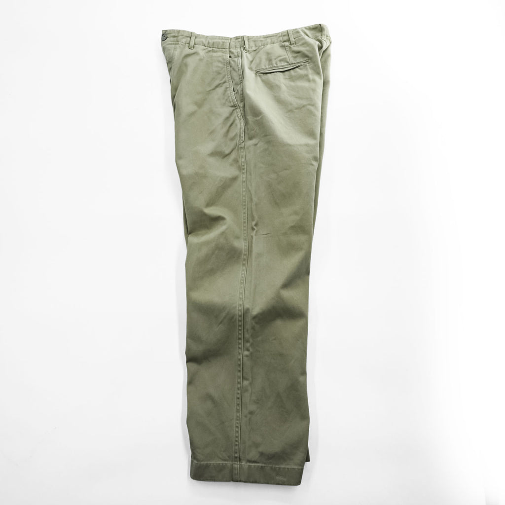 BUZZ RICKSON'S 日本製 アーリー ミリタリー チノパンツ L ベージュ ワイド 1942年モデル US ARMY ボタンフライ M43036