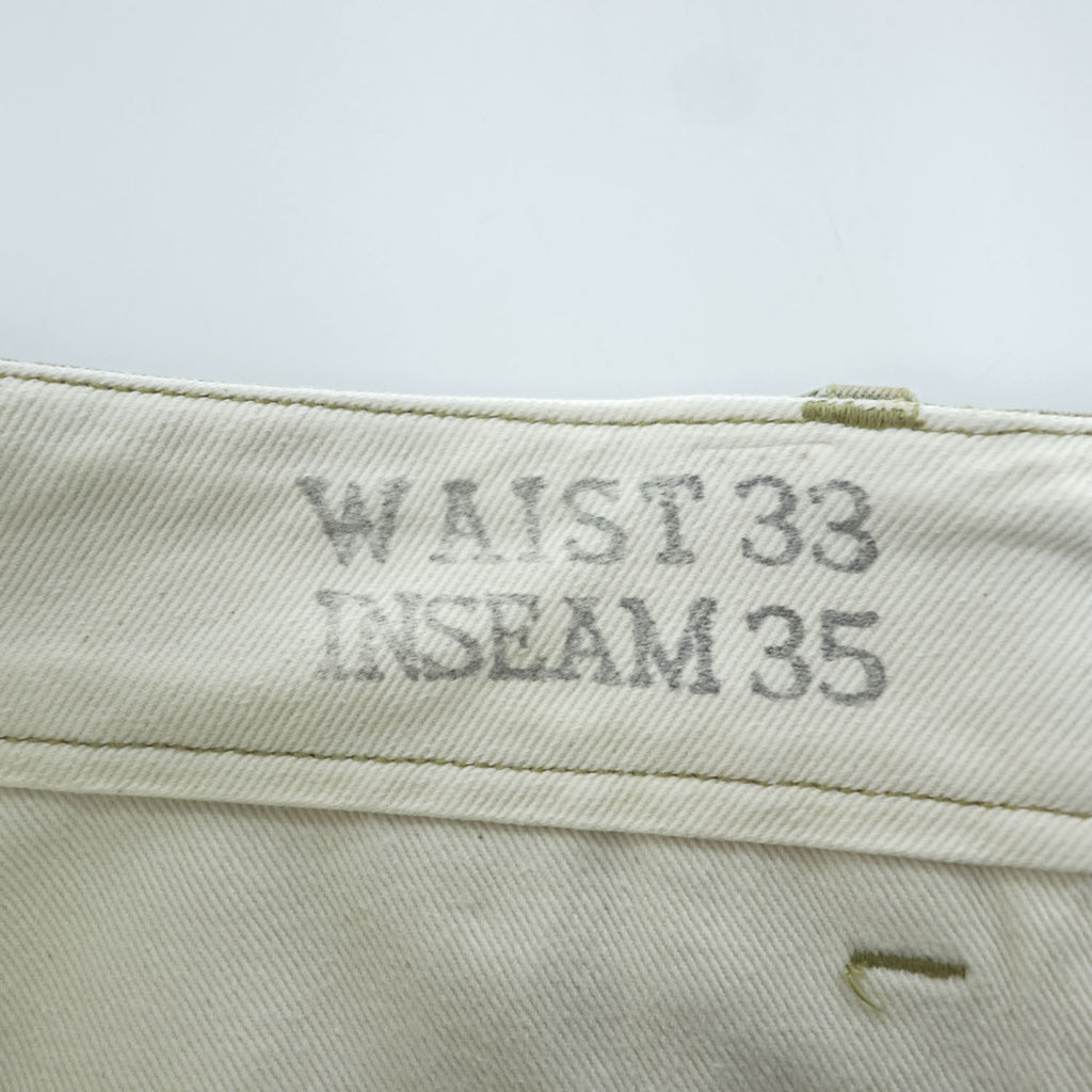 BUZZ RICKSON'S 日本製 アーリー ミリタリー チノパンツ L ベージュ ワイド 1942年モデル US ARMY ボタンフライ M43036