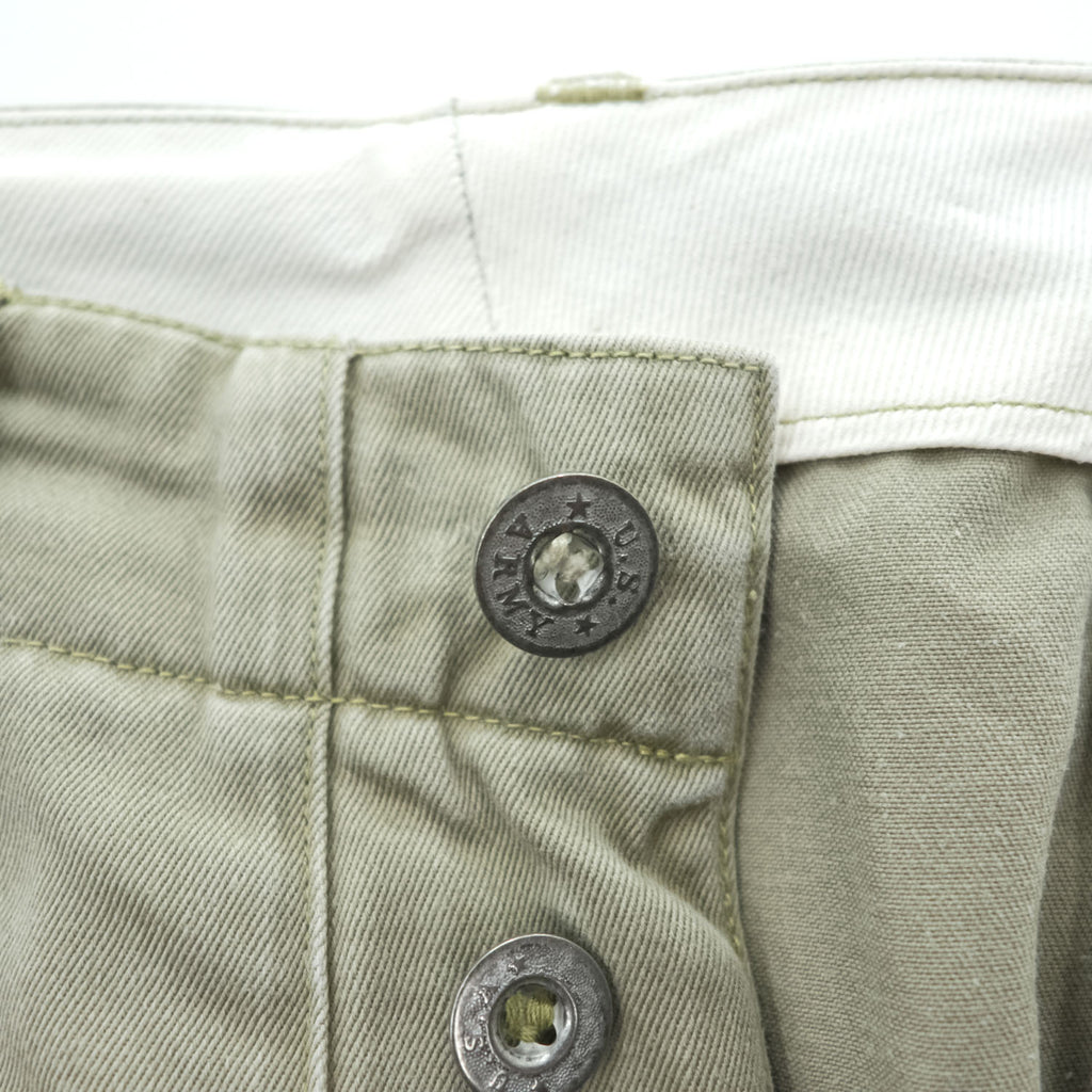 BUZZ RICKSON'S 日本製 アーリー ミリタリー チノパンツ L ベージュ ワイド 1942年モデル US ARMY ボタンフライ M43036