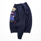 Polo Ralph Lauren ポロベア コットンニット セーター XL ネイビー 星条旗