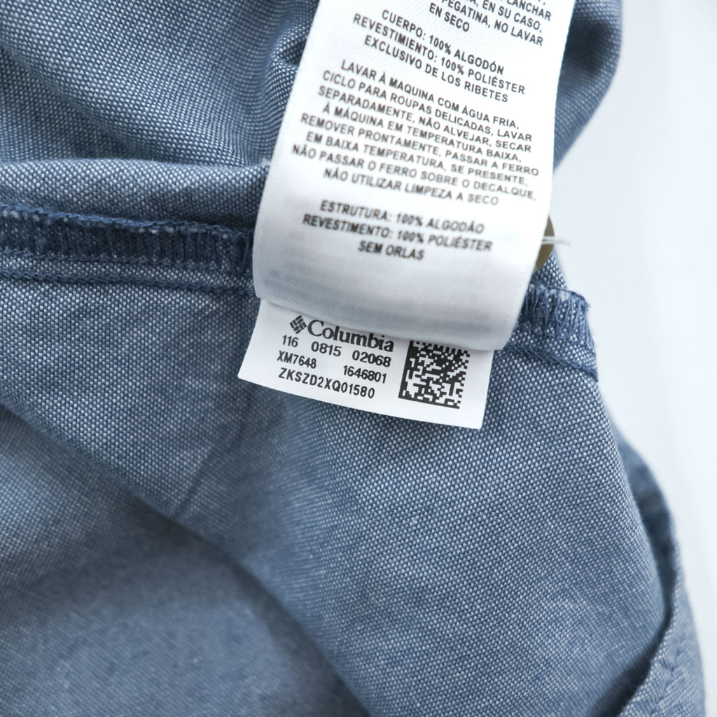 Columbia PFG スーパーボーンヘッドクラシック 長袖フィッシングシャツ XL ライトブルー メッシュ ボタンダウン XM7648