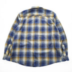 PENDLETON バージンウール LODGE オンブレチェックシャツ XL ネイビー ブラウン 胸ポケット