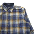 PENDLETON バージンウール LODGE オンブレチェックシャツ XL ネイビー ブラウン 胸ポケット