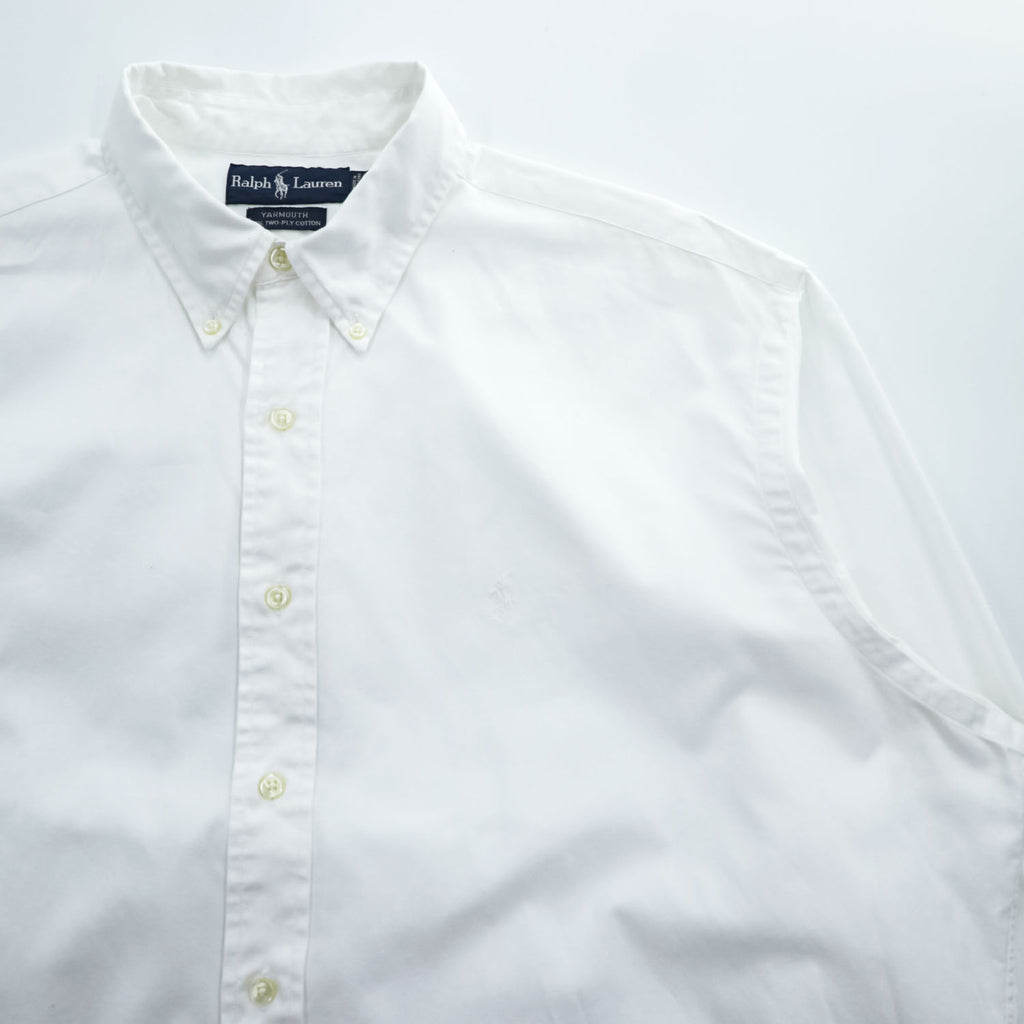 Ralph Lauren 90年代 YARMOUTH 長袖 ボタンダウンシャツ XL ホワイト ポニー刺繍 ビッグサイズ