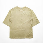 AURALEE 日本製 シームレス クルーネック 5分袖 Tシャツ SEAMLESS CREW NECK HALF SLEEVE TEE M ベージュ シングルステッチ A8ST02ST