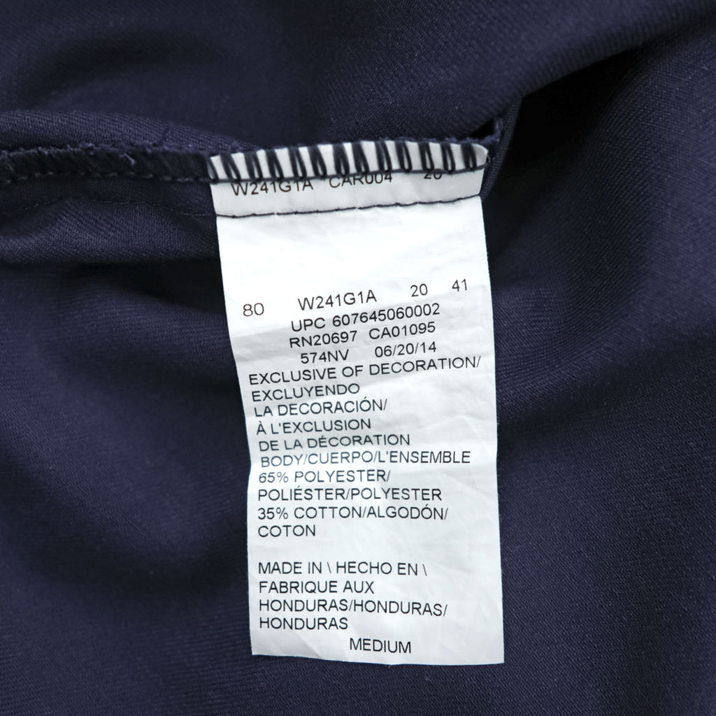 Dickies 長袖ワークシャツ M ネイビー ボックスシルエット フラップ ダブルポケット