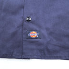 Dickies 長袖ワークシャツ M ネイビー ボックスシルエット フラップ ダブルポケット