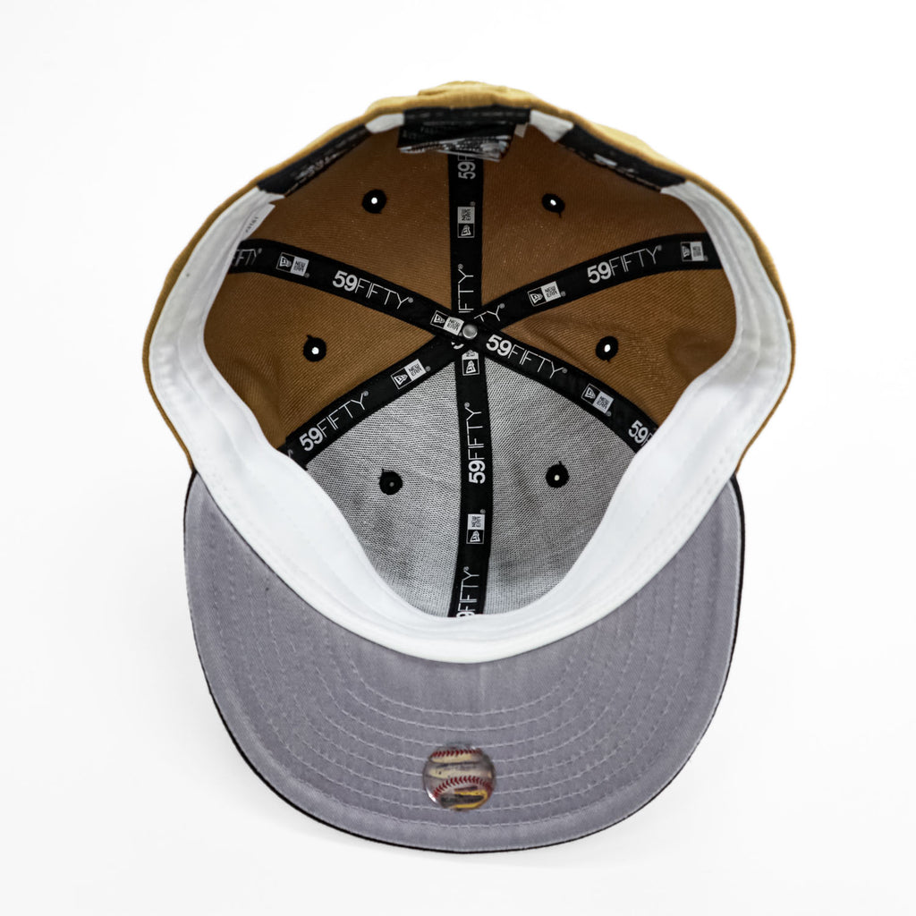 NEW ERA 59FIFTY ロサンゼルス・ドジャース LAロゴ フィッテッドキャップ 7 1/2 ベージュ ブラック
