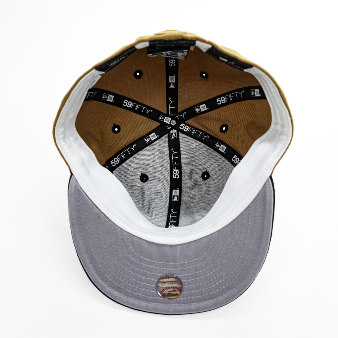 NEW ERA 59FIFTY ロサンゼルス・ドジャース LAロゴ フィッテッドキャップ 7 1/2 ベージュ ブラック