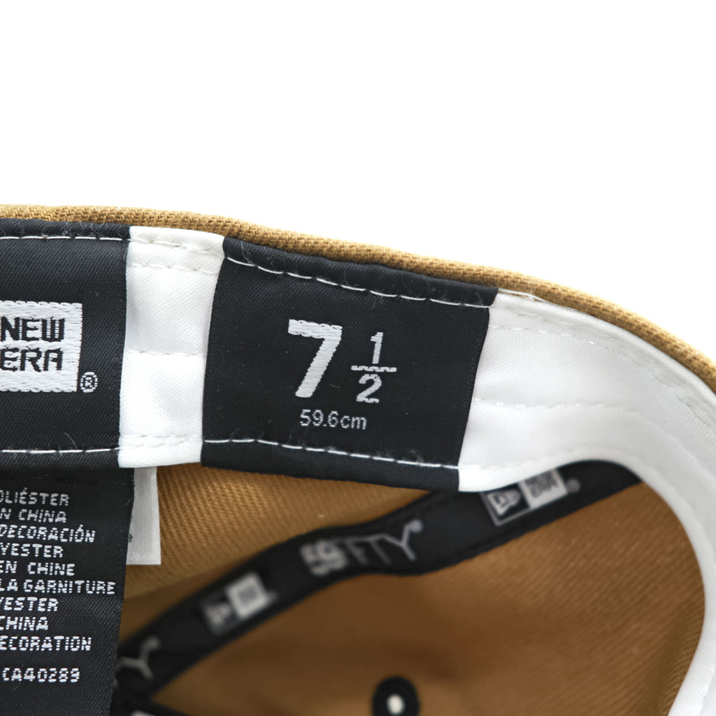 NEW ERA 59FIFTY ロサンゼルス・ドジャース LAロゴ フィッテッドキャップ 7 1/2 ベージュ ブラック