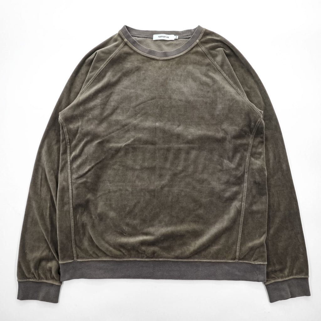 nonnative 日本製 ベロア スウェット トレーナー M ブラウン ラグランスリーブ