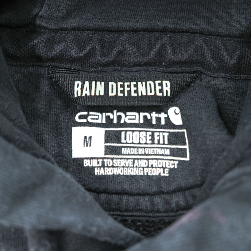 carhartt プルオーバー パーカー RAIN DEFFENDER ヘビーウェイト M ブラック 裏起毛 LOOSE FIT カンガルーポケット 100615 001