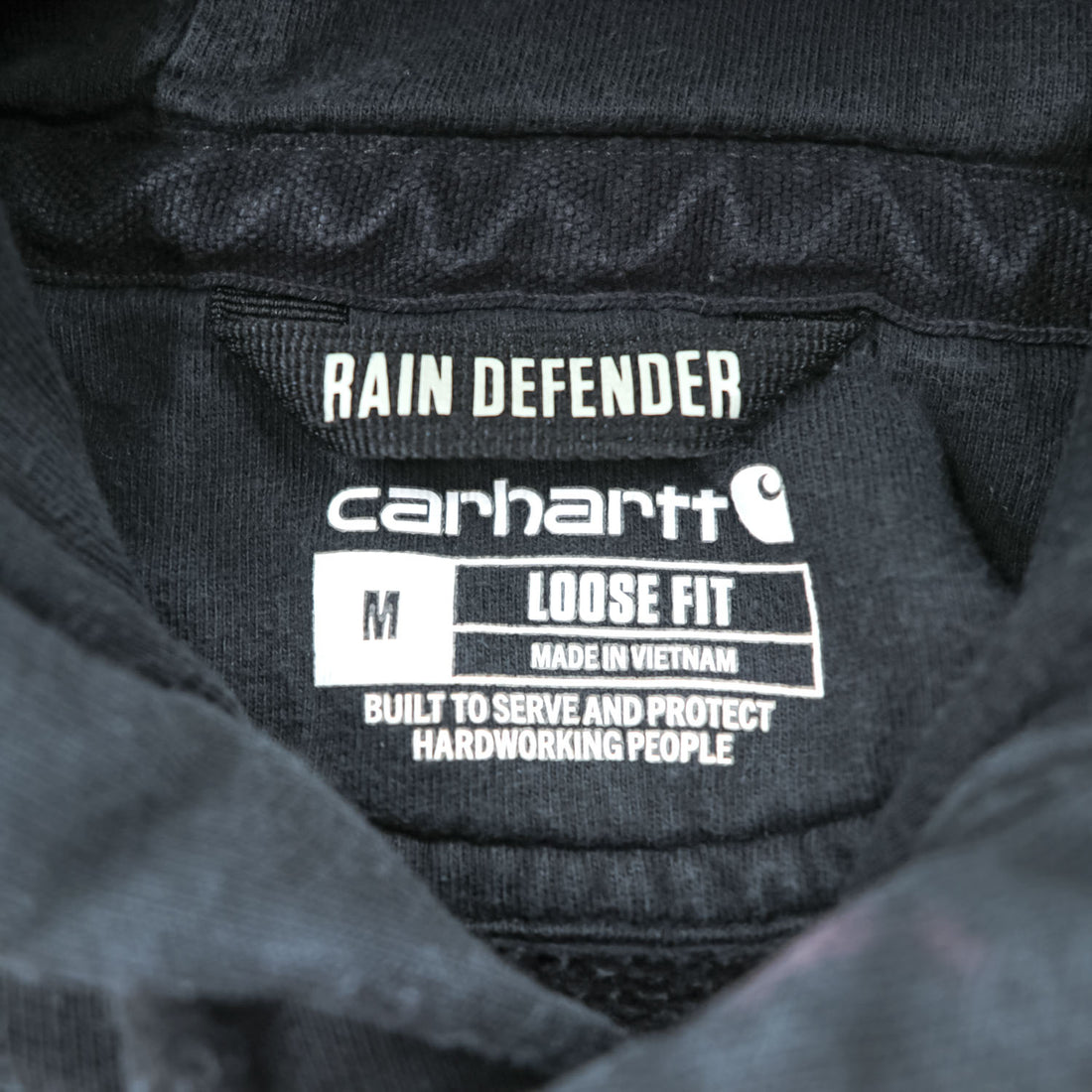 carhartt プルオーバー パーカー RAIN DEFFENDER ヘビーウェイト M ブラック 裏起毛 LOOSE FIT カンガルーポケット 100615 001