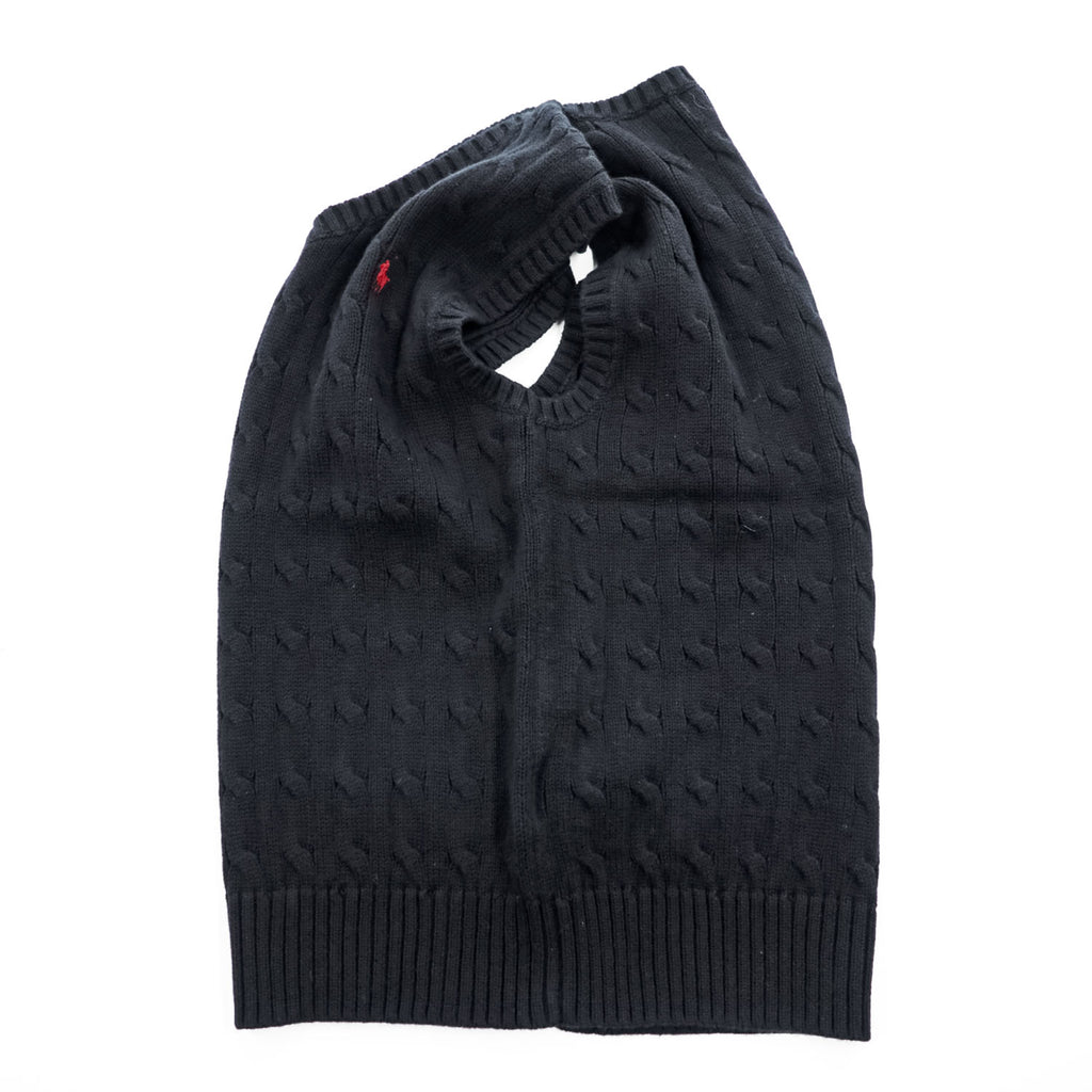 POLO RALPH LAUREN Cable-Knit V-Neck Vest Black M (10-12)