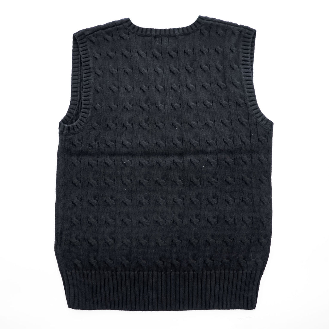 POLO RALPH LAUREN Cable-Knit V-Neck Vest Black M (10-12)
