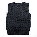 POLO RALPH LAUREN Cable-Knit V-Neck Vest Black M (10-12)