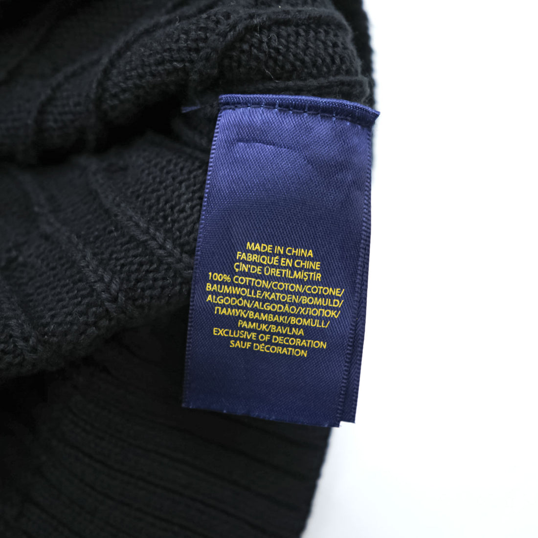 POLO RALPH LAUREN Cable-Knit V-Neck Vest Black M (10-12)