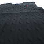 POLO RALPH LAUREN Cable-Knit V-Neck Vest Black M (10-12)
