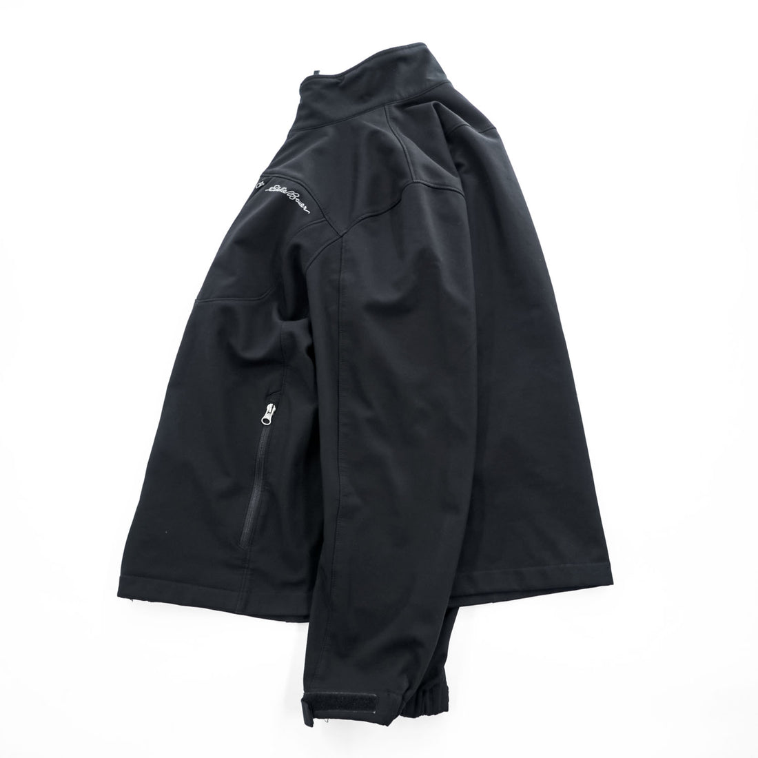 Eddie Bauer Men's Soft Shell Jacket Black Fleece Lined Full Zip Size L Outdoor