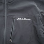 Eddie Bauer Men's Soft Shell Jacket Black Fleece Lined Full Zip Size L Outdoor
