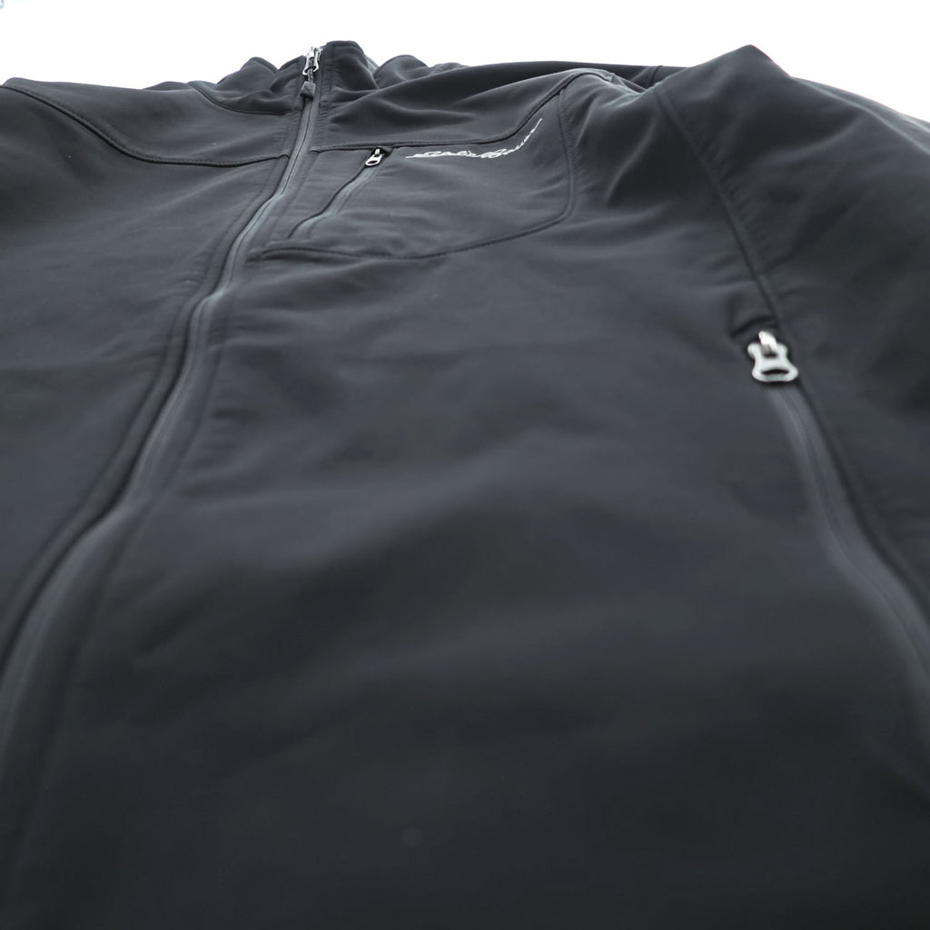 Eddie Bauer Men's Soft Shell Jacket Black Fleece Lined Full Zip Size L Outdoor
