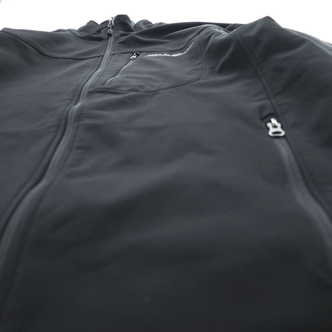 Eddie Bauer Men's Soft Shell Jacket Black Fleece Lined Full Zip Size L Outdoor