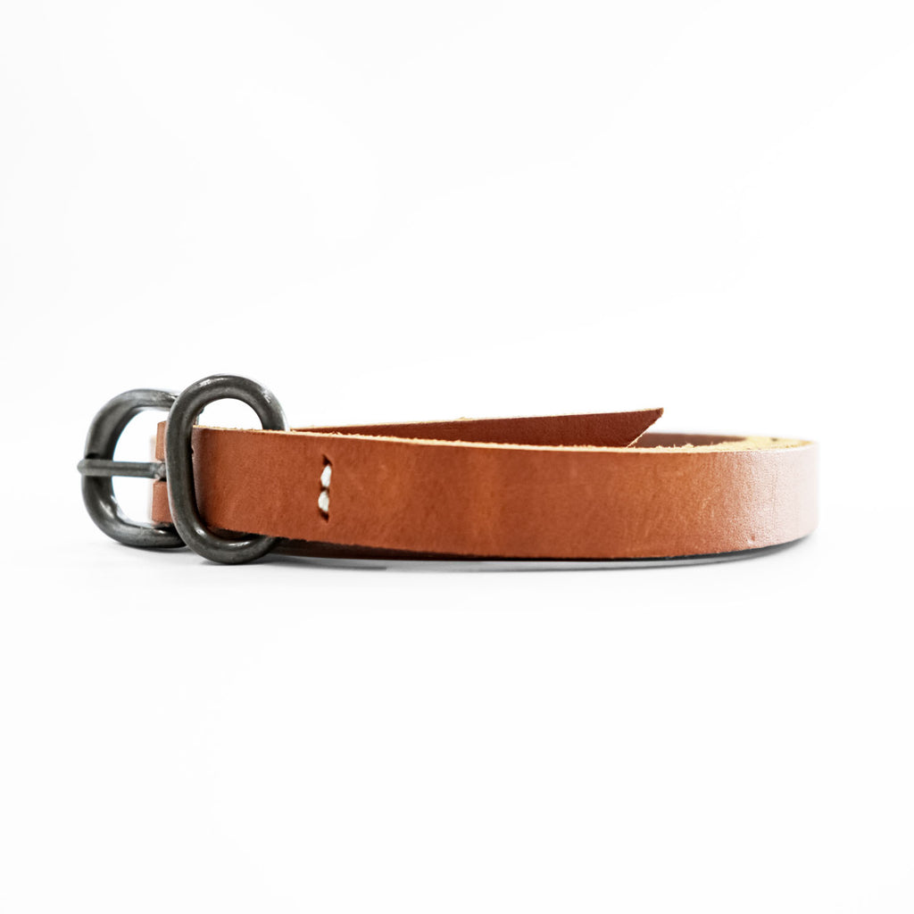 Hender Scheme Tail Belt Brown Cow Leather Narrow Long Belt 124cm Japan