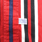 Vintage Ralph Lauren Multicolor Panel Stripe Button Down Shirt Pony Cotton XL Red Navy