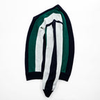 CHEMISE LACOSTE フランス製 80年代 ヴィンテージ Vネック ニット セーター L マルチストライプ