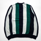 CHEMISE LACOSTE フランス製 80年代 ヴィンテージ Vネック ニット セーター L マルチストライプ