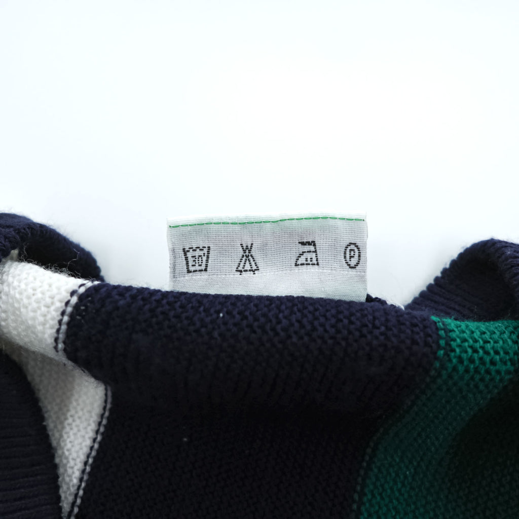 CHEMISE LACOSTE フランス製 80年代 ヴィンテージ Vネック ニット セーター L マルチストライプ