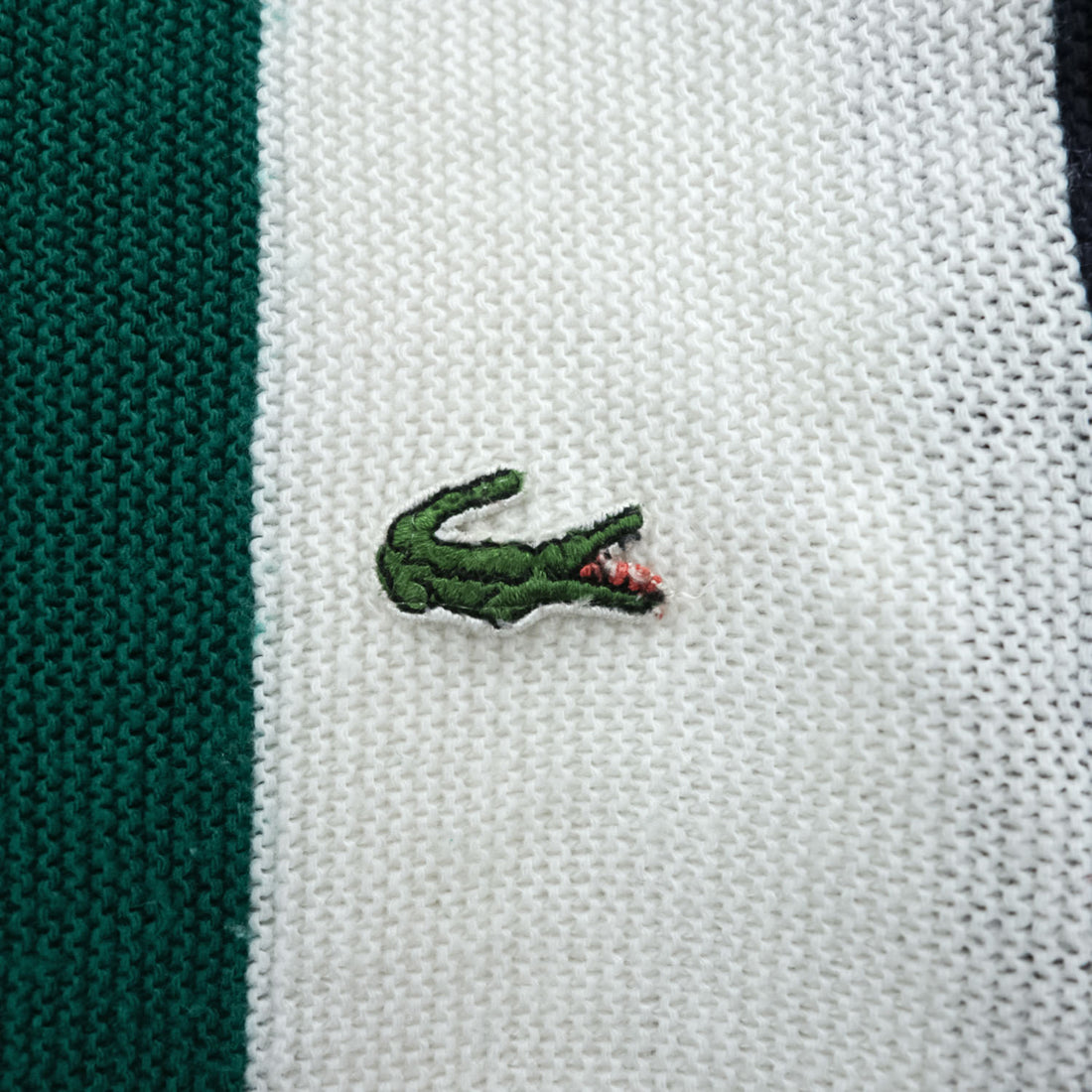CHEMISE LACOSTE フランス製 80年代 ヴィンテージ Vネック ニット セーター L マルチストライプ