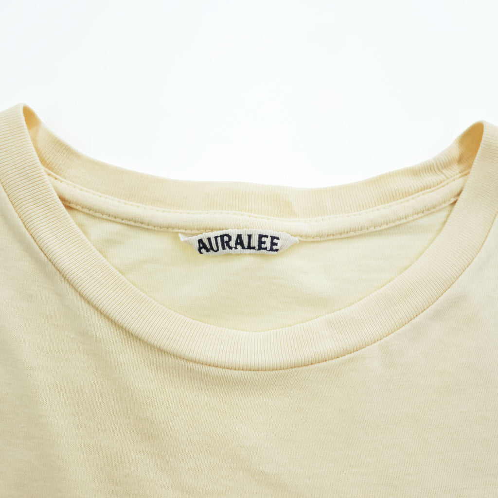AURALEE 日本製 シームレス クルーネック Tシャツ M イエロー Seamless Crew Neck Tee A00T01ST