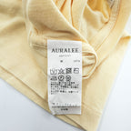 AURALEE 日本製 シームレス クルーネック Tシャツ M イエロー Seamless Crew Neck Tee A00T01ST