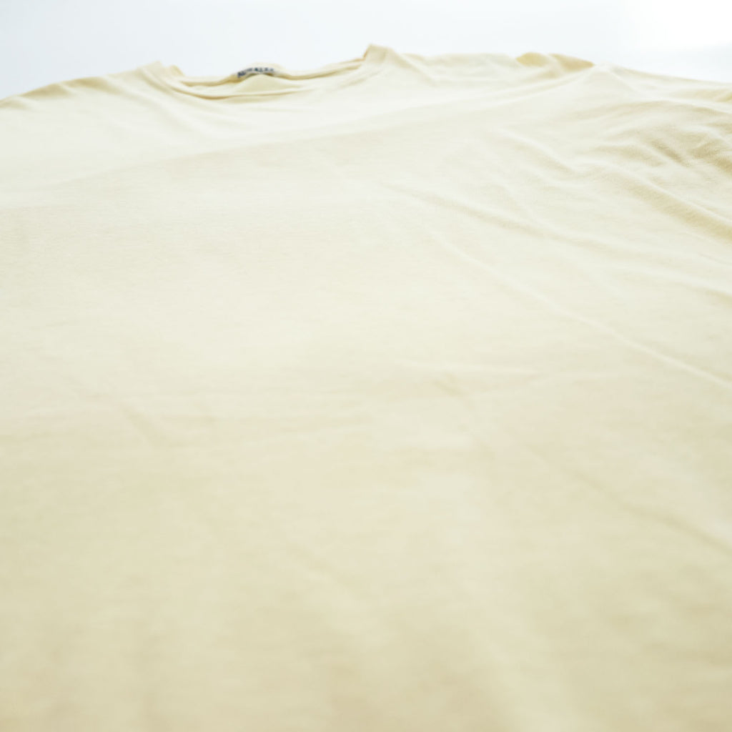 AURALEE 日本製 シームレス クルーネック Tシャツ M イエロー Seamless Crew Neck Tee A00T01ST