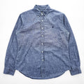 Ralph Lauren 長袖シャンブレーシャツ L インディゴ ブルー SLIM FIT ボタンダウン