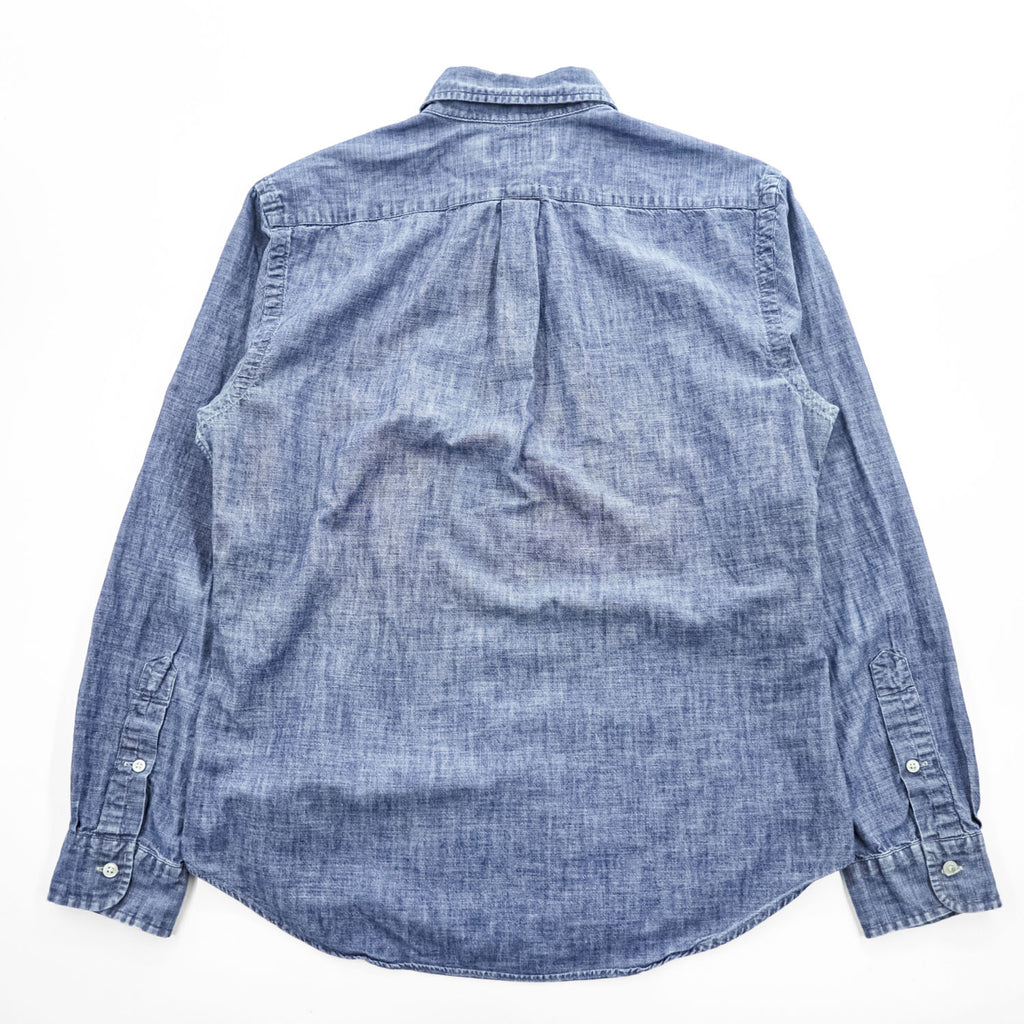 Ralph Lauren 長袖シャンブレーシャツ L インディゴ ブルー SLIM FIT ボタンダウン