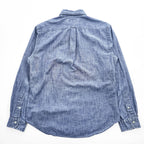 Ralph Lauren 長袖シャンブレーシャツ L インディゴ ブルー SLIM FIT ボタンダウン
